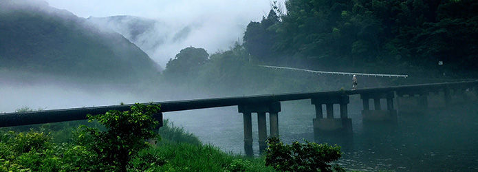 仁淀川名物、沈下橋でインスタ映え！