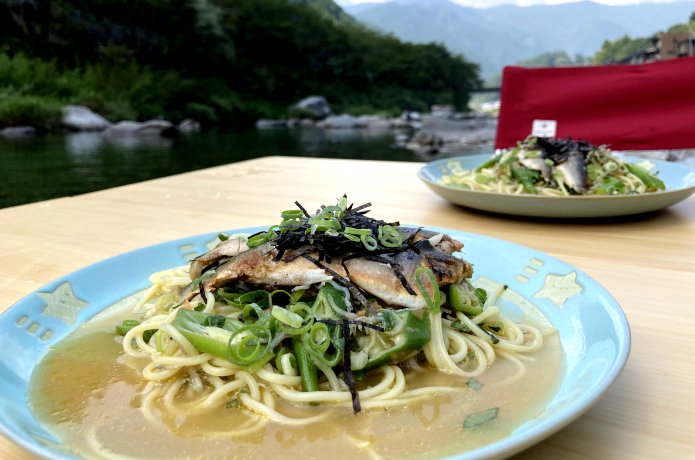 「リバーサイドキッチン」　第2回「鮎とちりめんじゃこ・オクラの冷製スパゲティ・池川スタイル」